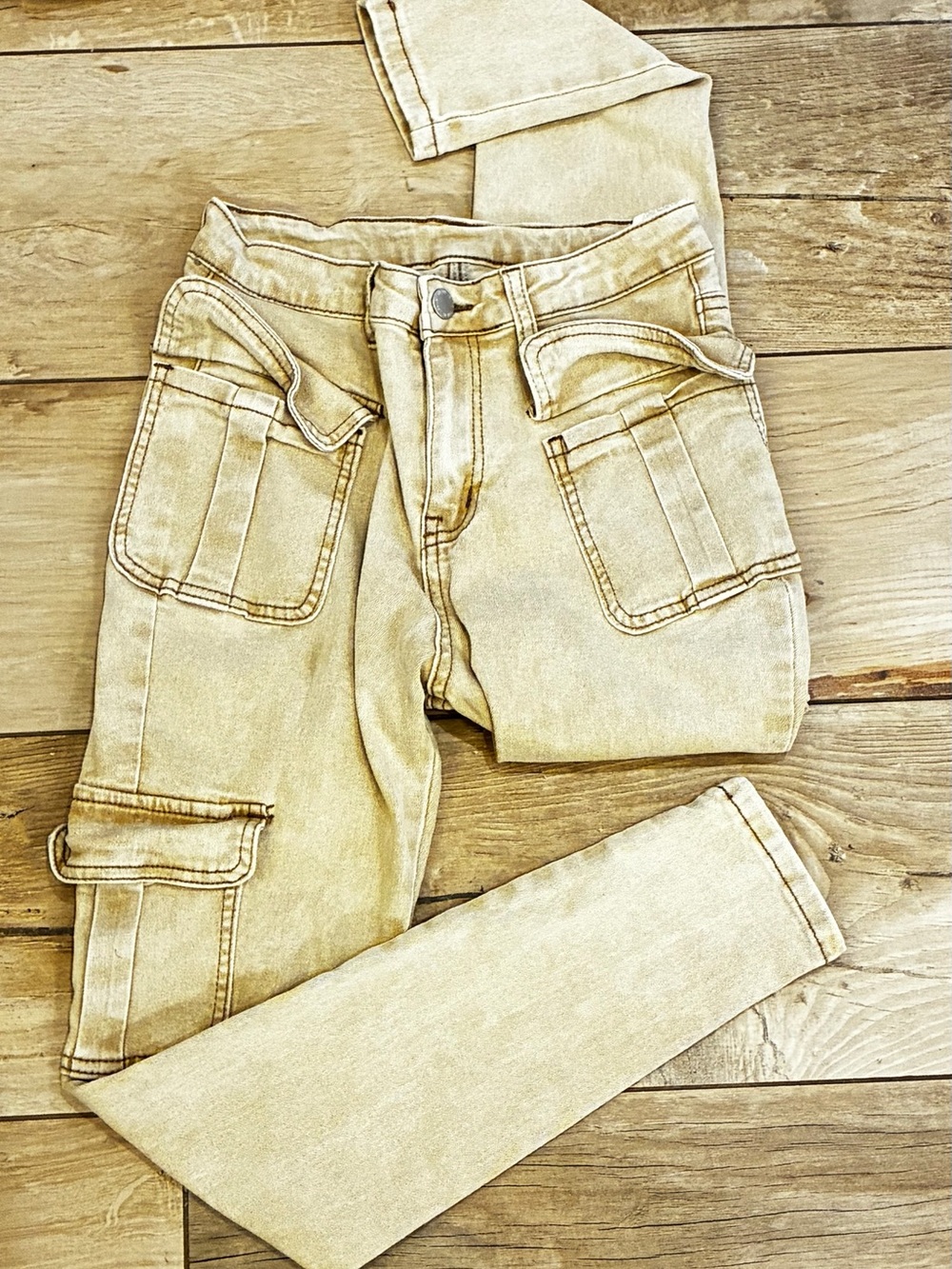 SHEIN Beige Teen Girls Cargo Pants